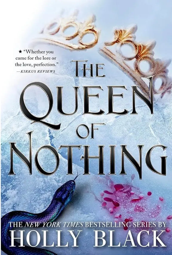 The Queen of Nothing book cover art - Holly Black, final Folk of the Air YA fantasy novel.
