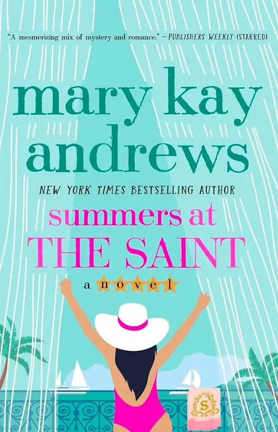 Summers at the Saint cover image: warm seaside scene, bold typography, vintage aesthetic.