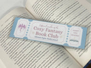 Buy unique Cozy Fantasy Book Club Ticket Bookmark, vintage brass design, perfect gift for readers and fantasy lovers