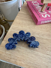 Denim Heart Claw Clip