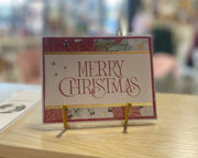 Buy handcrafted Red Christmas Card with gold foil snowflakes, premium paper, 5x7 inches for holiday greetings