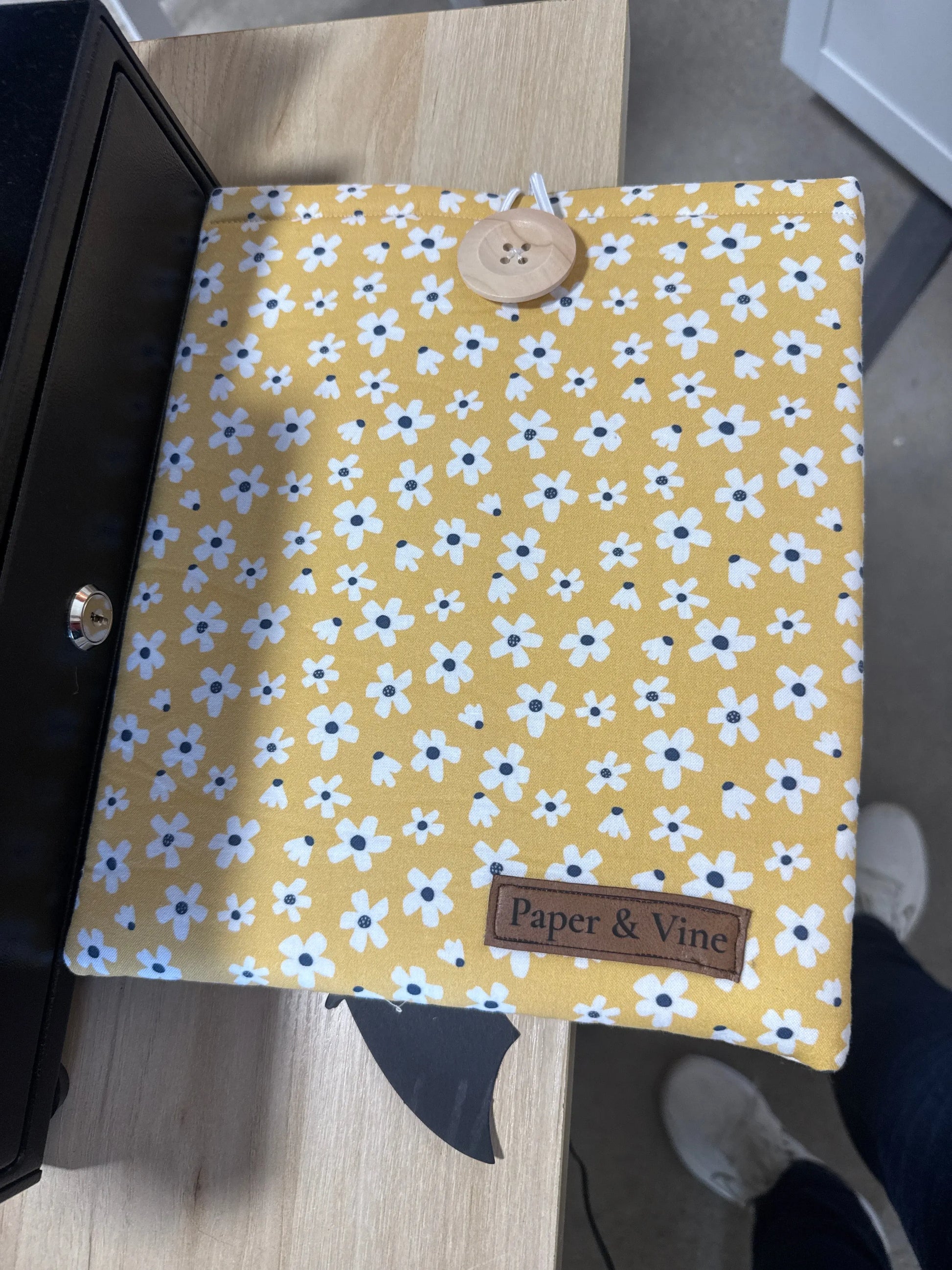 Waterproof Canvas Book Sleeve in Navy Blue, 8x10 inches, Durable with Pocket - Perfect for Travel and Gift Giving