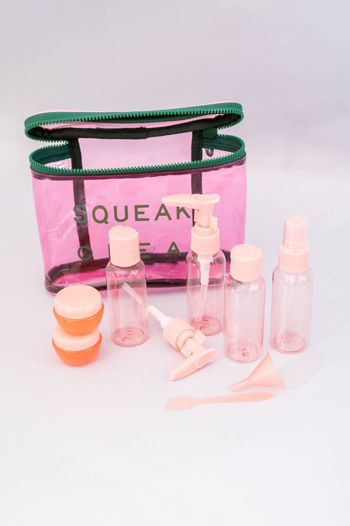 Travel Kit, Squeaky Clean: compact, travel-sized personal care set with essentials for on-the-go hygiene.