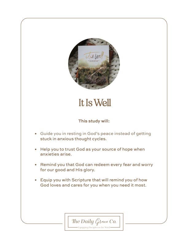 It Is Well | Anxiety Study guidebook, calming blue cover, self-help strategies for stress relief