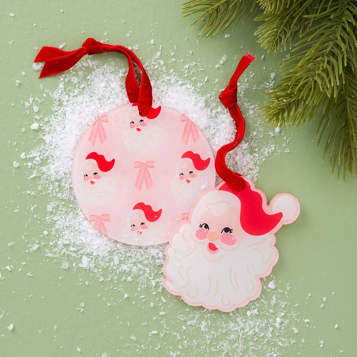 Buy red and white Holiday Tree Ornament-Dear Santa, ceramic, festive design, perfect for Christmas decoration, 4-inch size