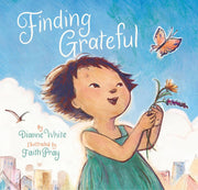 Buy now button for Finding Grateful, a motivational self-help book in hardcover, blue cover with inspirational quotes