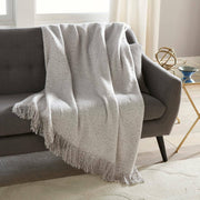 Gray Faux Mohair Throw 50" x 60"