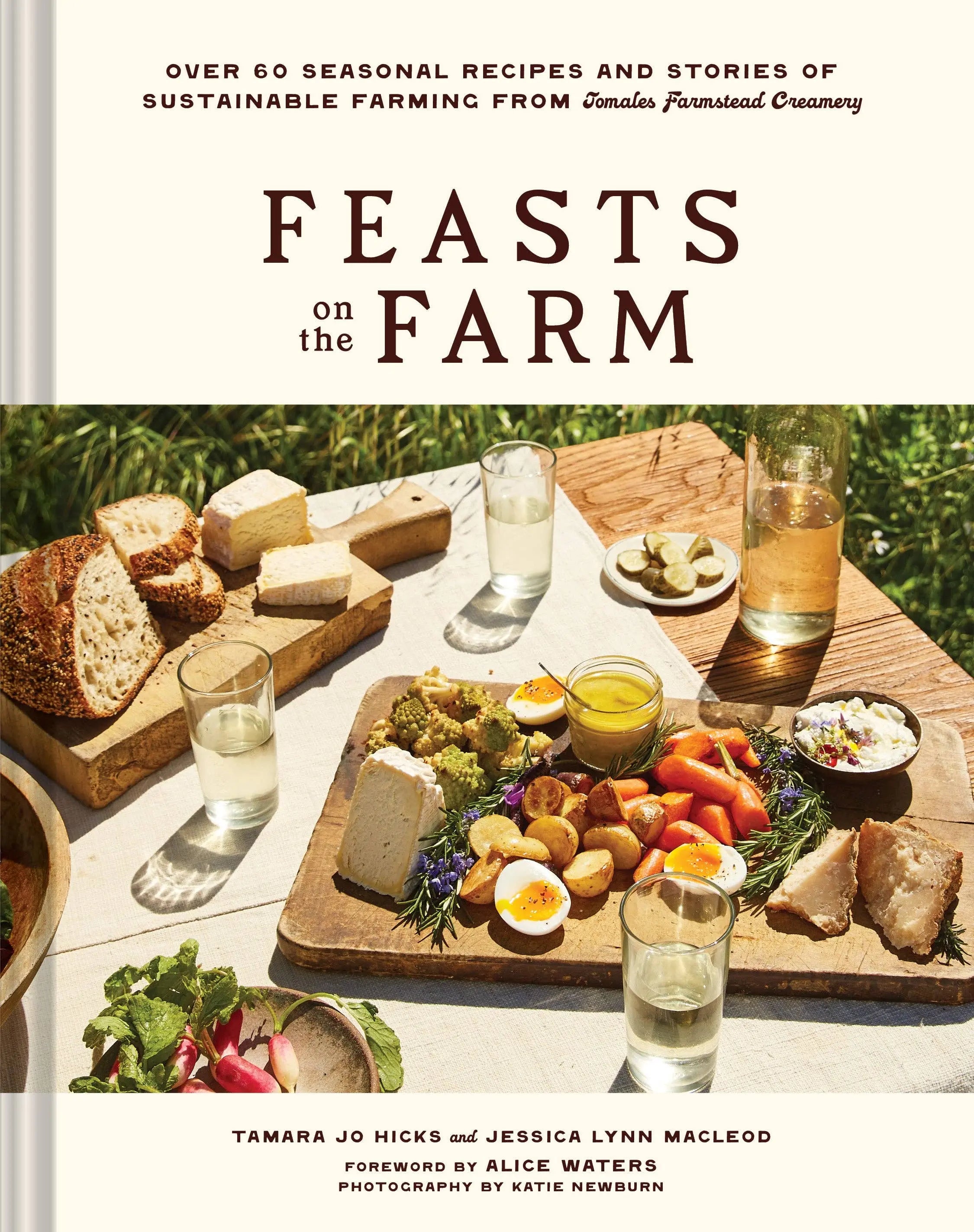 Organic Feasts on the Farm cookbook, farm-to-table recipes, hardcover, green cover