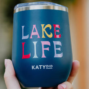 Lake Life Stainless Steel WINE TUMBLER: Navy