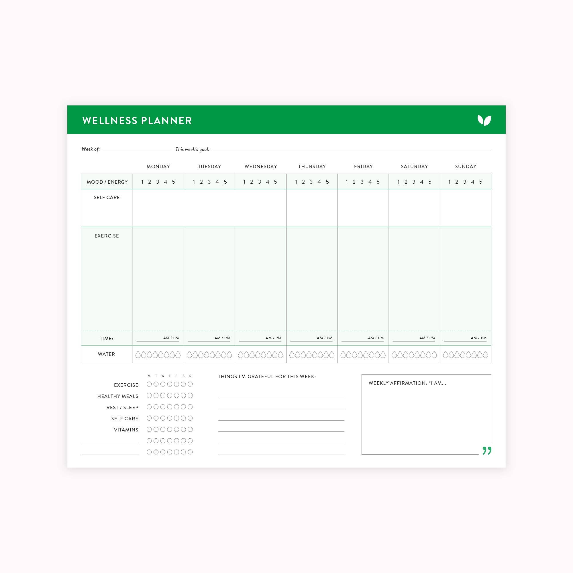 Wellness Planner Notepad
