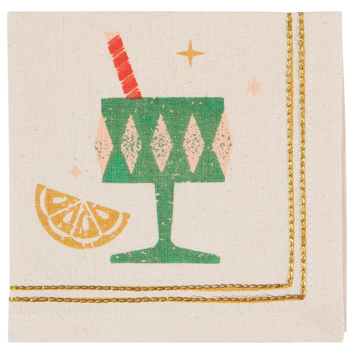 Buy Spirits Bright Christmas Cocktail Napkins Set of 4, red and green cotton, holiday-themed, perfect for festive parties