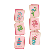 Mahjong Tile Earrings in Light Pink