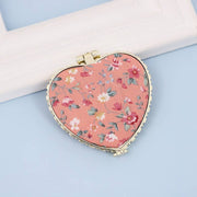 TRAVEL POCKET COMPACT HANDHELD FLORAL MIRROR | 40M103: PEACH - Paper & Vine Book Bar