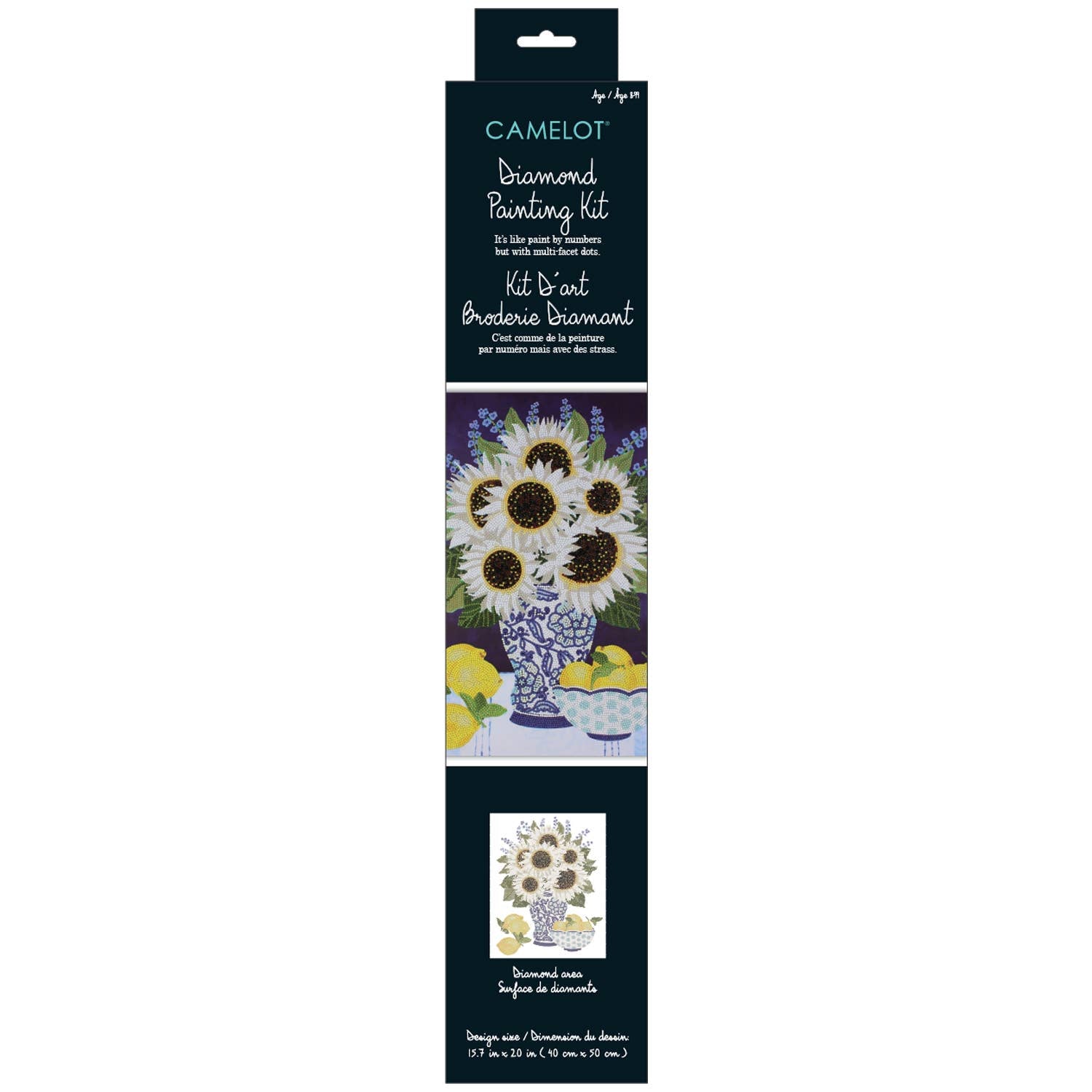 Diamond Painting Kit featuring White Sunflowers, DIY Craft Set with Full Drill Canvas, Ideal for Home Decor enthusiasts