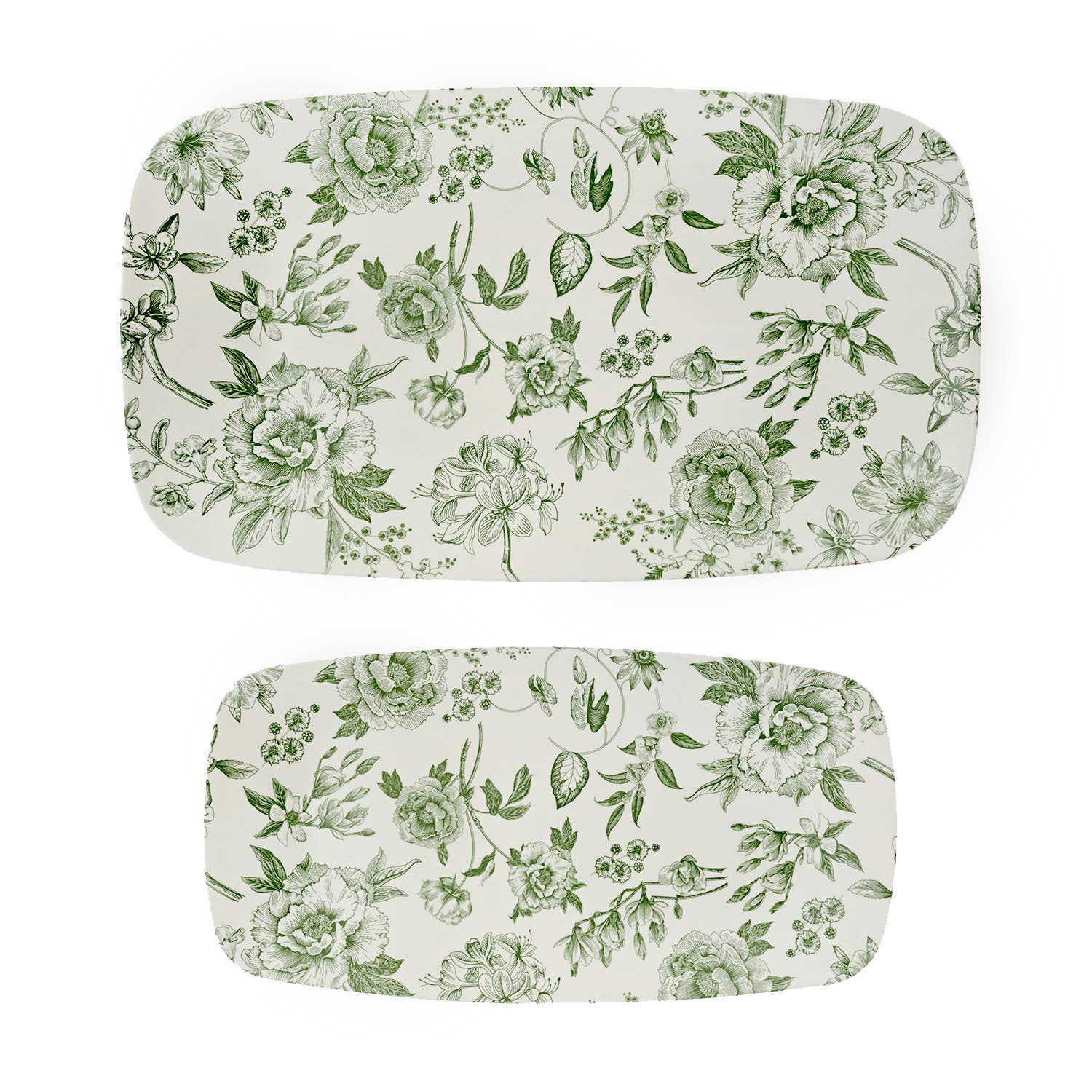 Green Melamine Serving Tray Set - Paper & Vine Book Bar