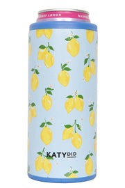 Zesty Lemons Koozie Slim Can Cooler: Light Blue