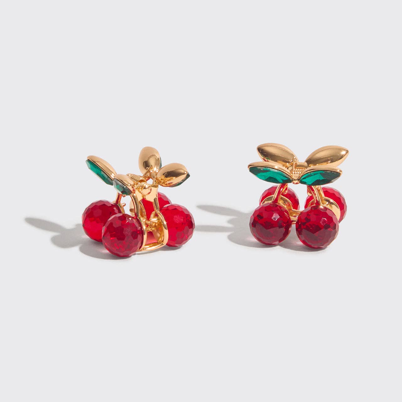 Mini Rhinestone Claw Clips 2pc Set - Cherry - Paper & Vine Book Bar