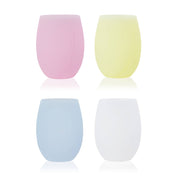 Flexi Silicone Wine Cups with Aerating Ridges ASST COLORS: Pastels - Set of 4