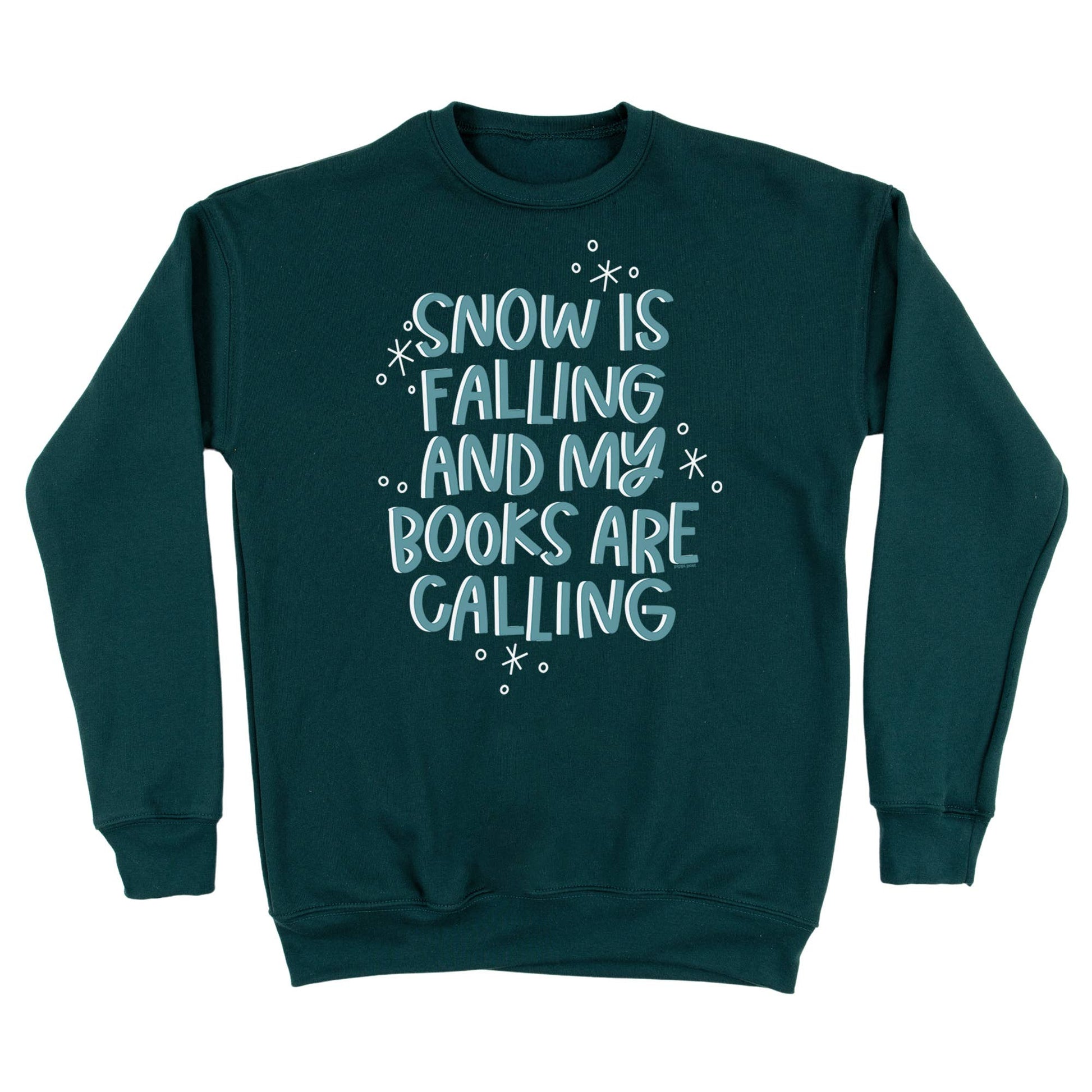 Winter-themed Snow is Falling Sweatshirt in white cotton, cozy oversized fit for cold weather comfort, buy now