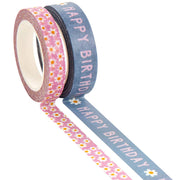 Birthday Flowers Washi Tape Set