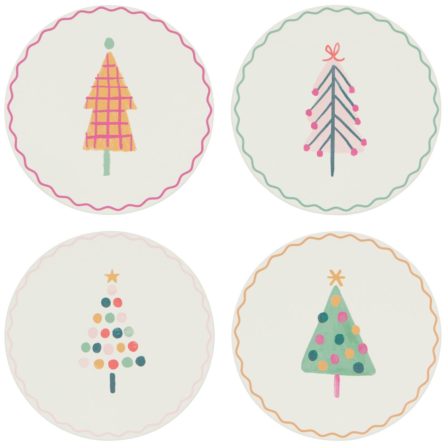 Buy Glitzmas Soak Up Christmas Coasters Set of 4, festive red and green, durable ceramic, perfect for holiday decor