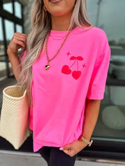 Cherries Neon Pink Graphic Tee