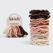 Fabric Petal Hair Elastics 10pc Set - Blush