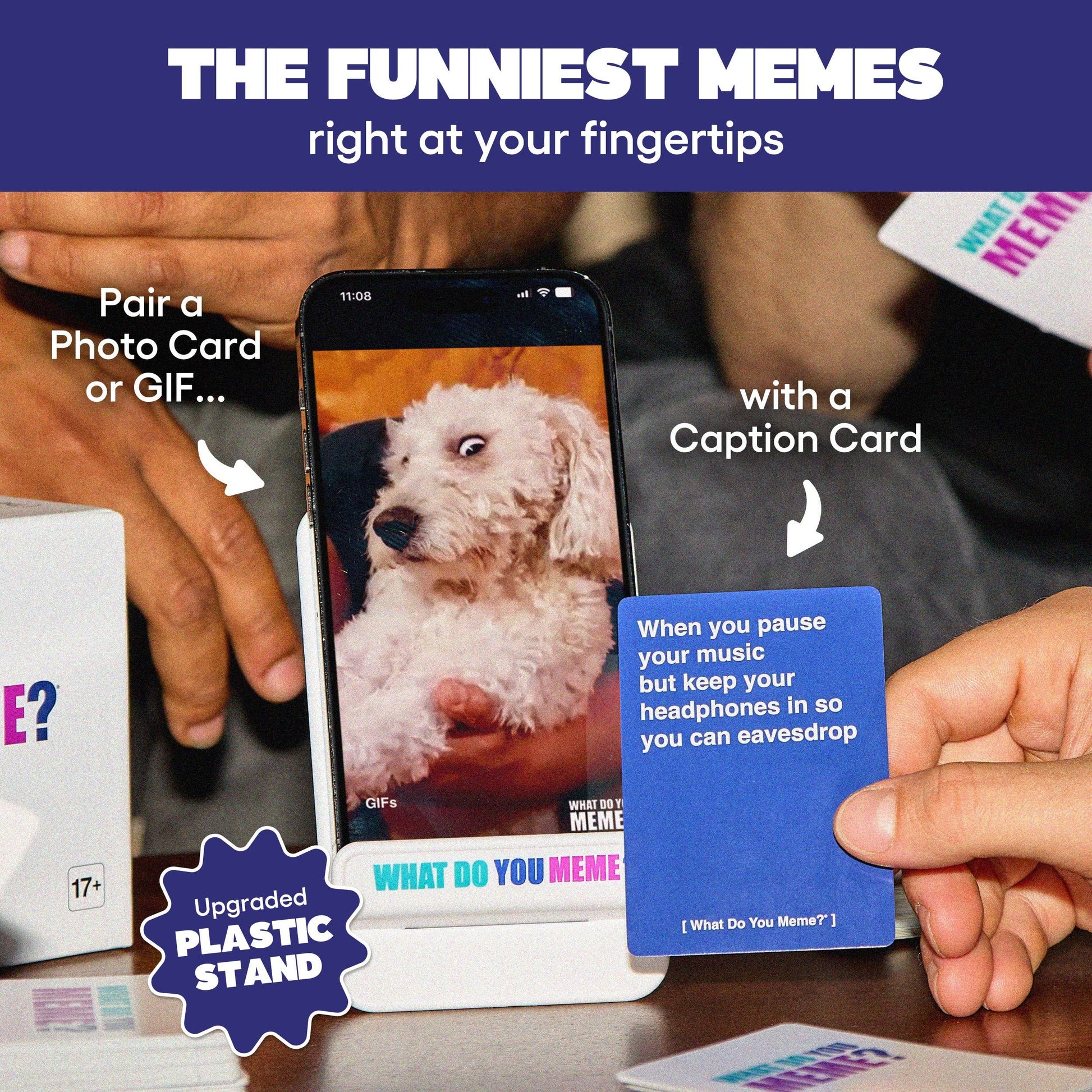 What Do You Meme? Gif Edition adult party game for meme lovers with refreshed content, hilarious group fun