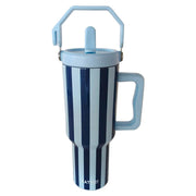 Light Blue and Navy Striped 38 Oz Easter Cabana Jug Tumbler: Light Blue and Navy Stripe