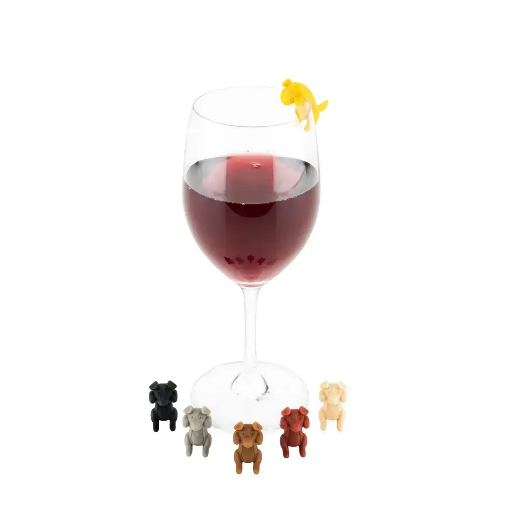 Silicone Dog Beverage Markers - Set of 6