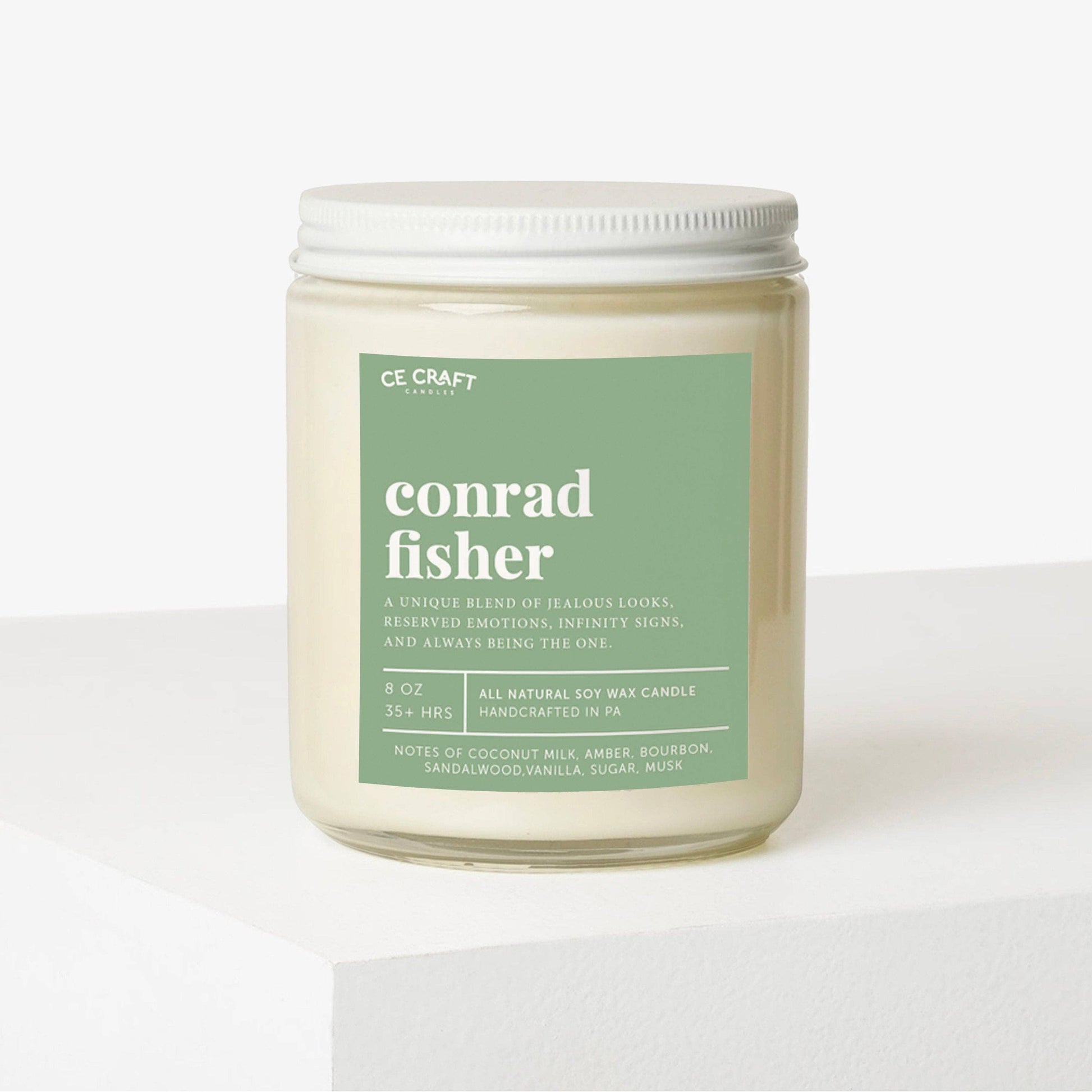 Scented Conrad Fisher Candle: 8 in Lavender Bliss, 12oz Soy Wax, Hand-Poured, Long-Lasting Burn