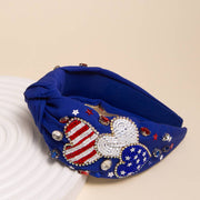 Blue Patriotic Beaded Headband