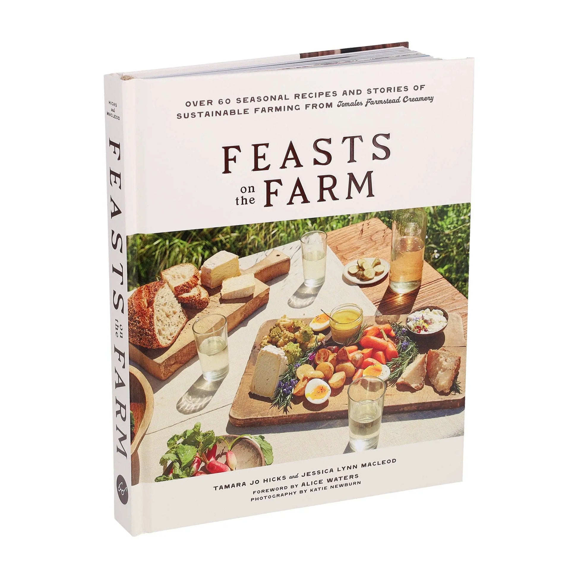 Organic Feasts on the Farm cookbook, farm-to-table recipes, hardcover, green cover