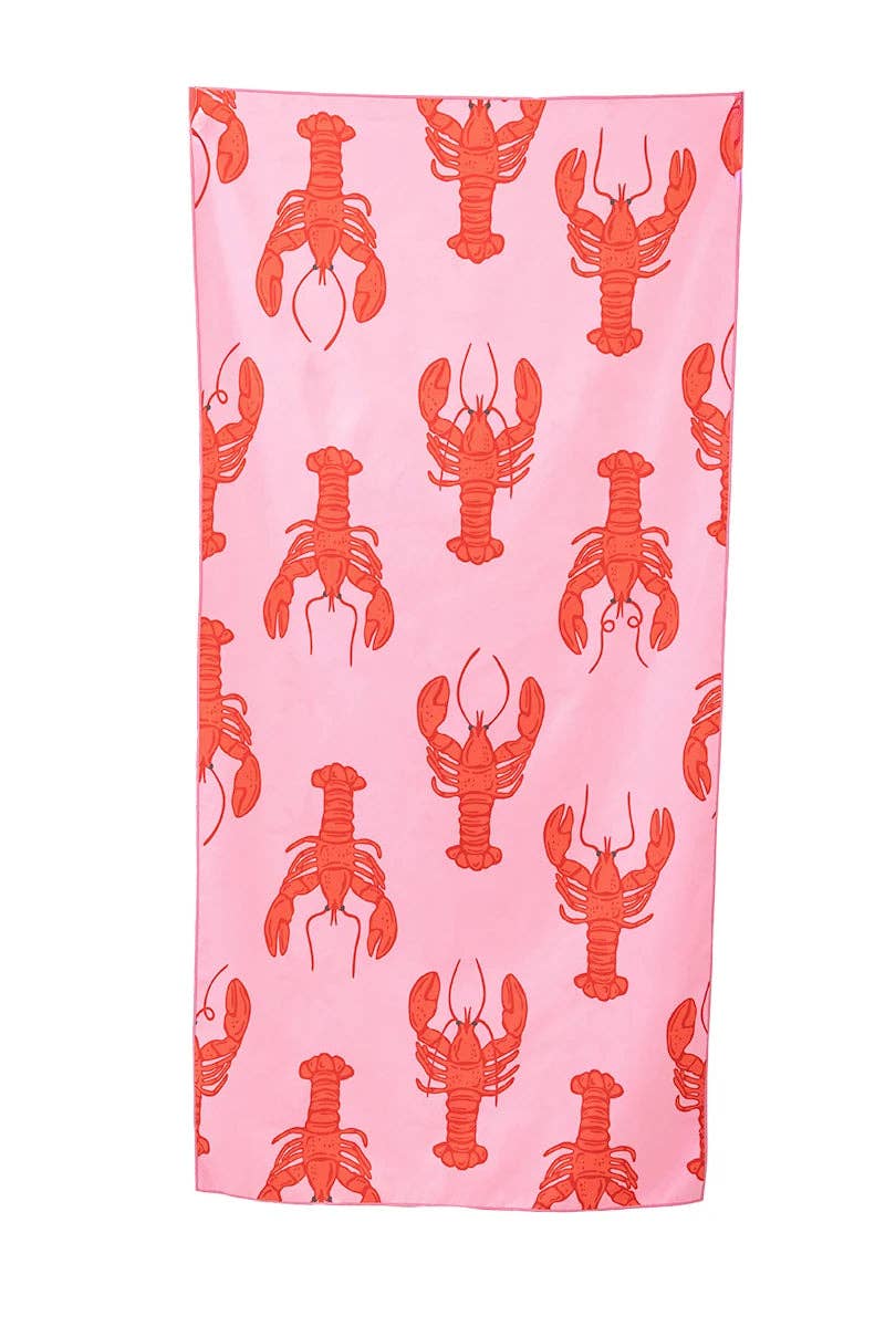 Lobster Wholesale Quick Dry Reversible Pool Towel: Pink - Paper & Vine Book Bar