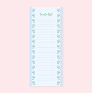 Blue Flower Wavy List Notepad