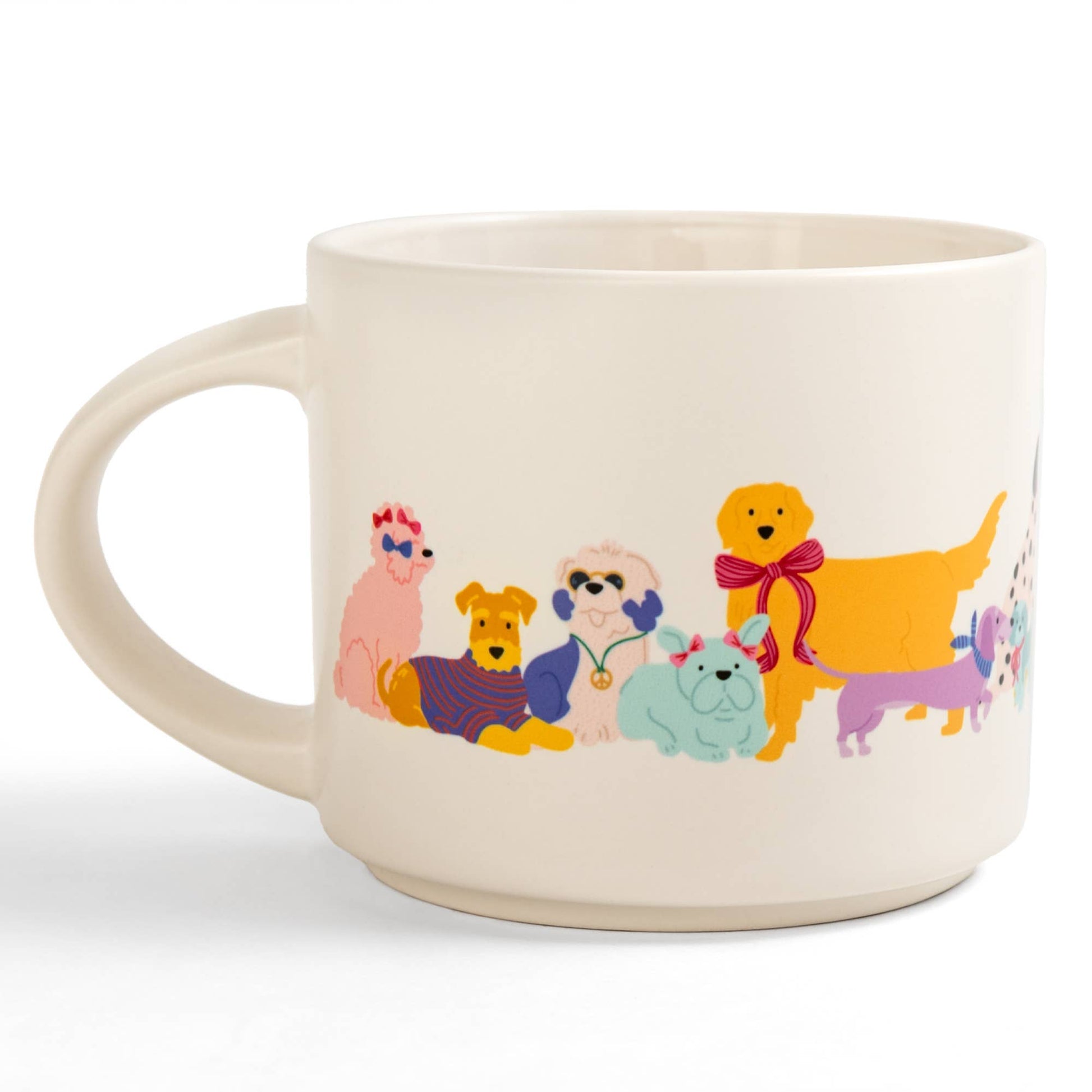 Buy Dapper Dogs Large Ceramic Mug, 15oz white ceramic with cartoon dogs design, perfect for coffee lovers