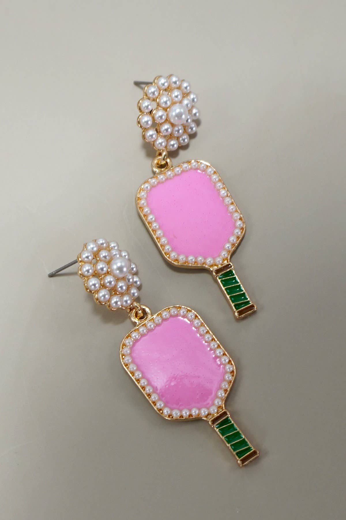 Pink Pickleball Dangle Earrings