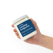 Bridgerton-inspired lavender-scented candle, Smells Like Watching Bridgerton Candle, in elegant glass jar