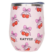 Cherry Bow WINE TUMBLER Cup: Light Pink