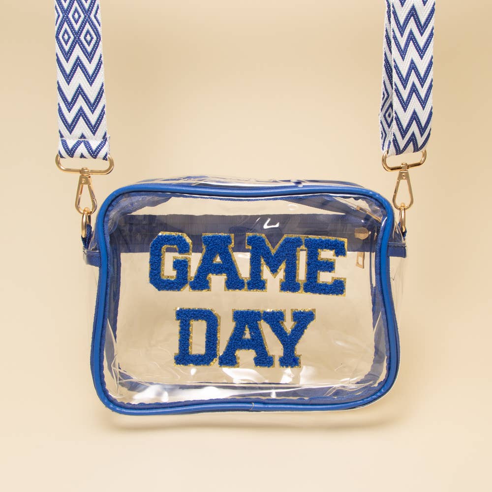 Blue Game Day Clear Crossbody Bag