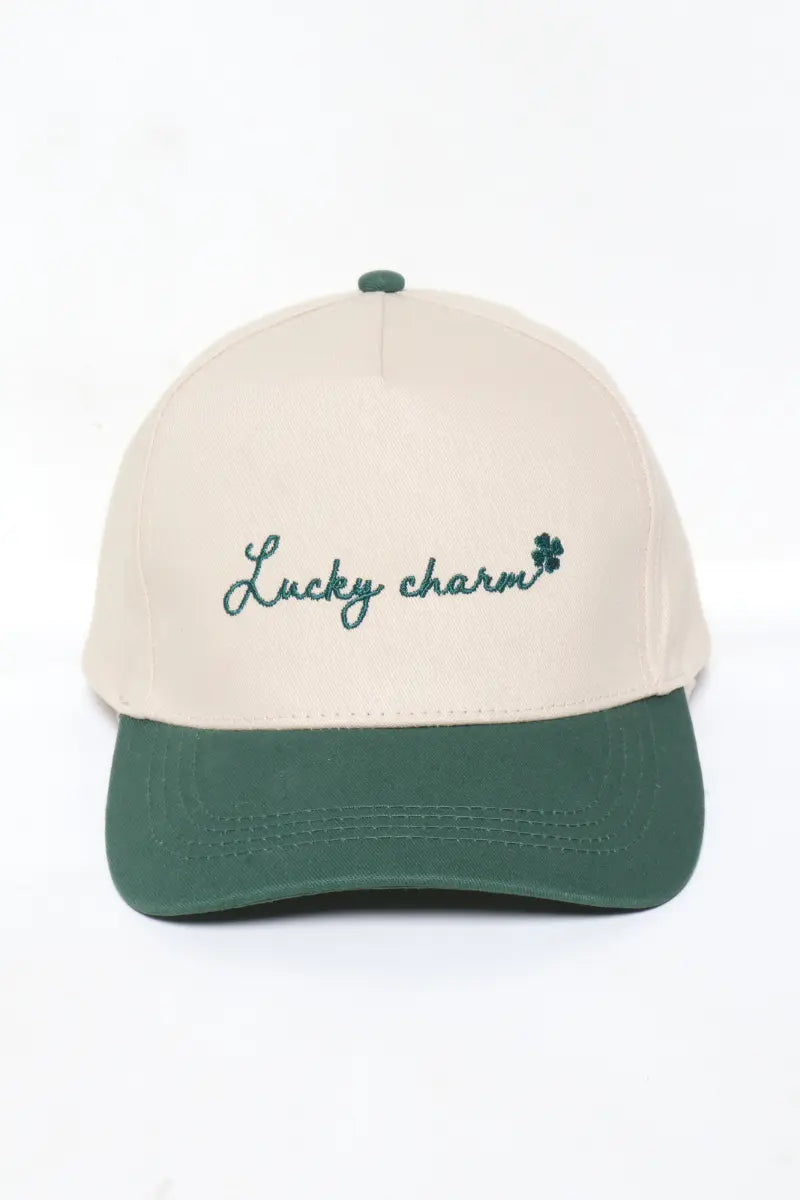 Buy green ST. PATRICK LUCKY CHARM Two Tone Baseball Cap, adjustable cotton snapback for festive wear