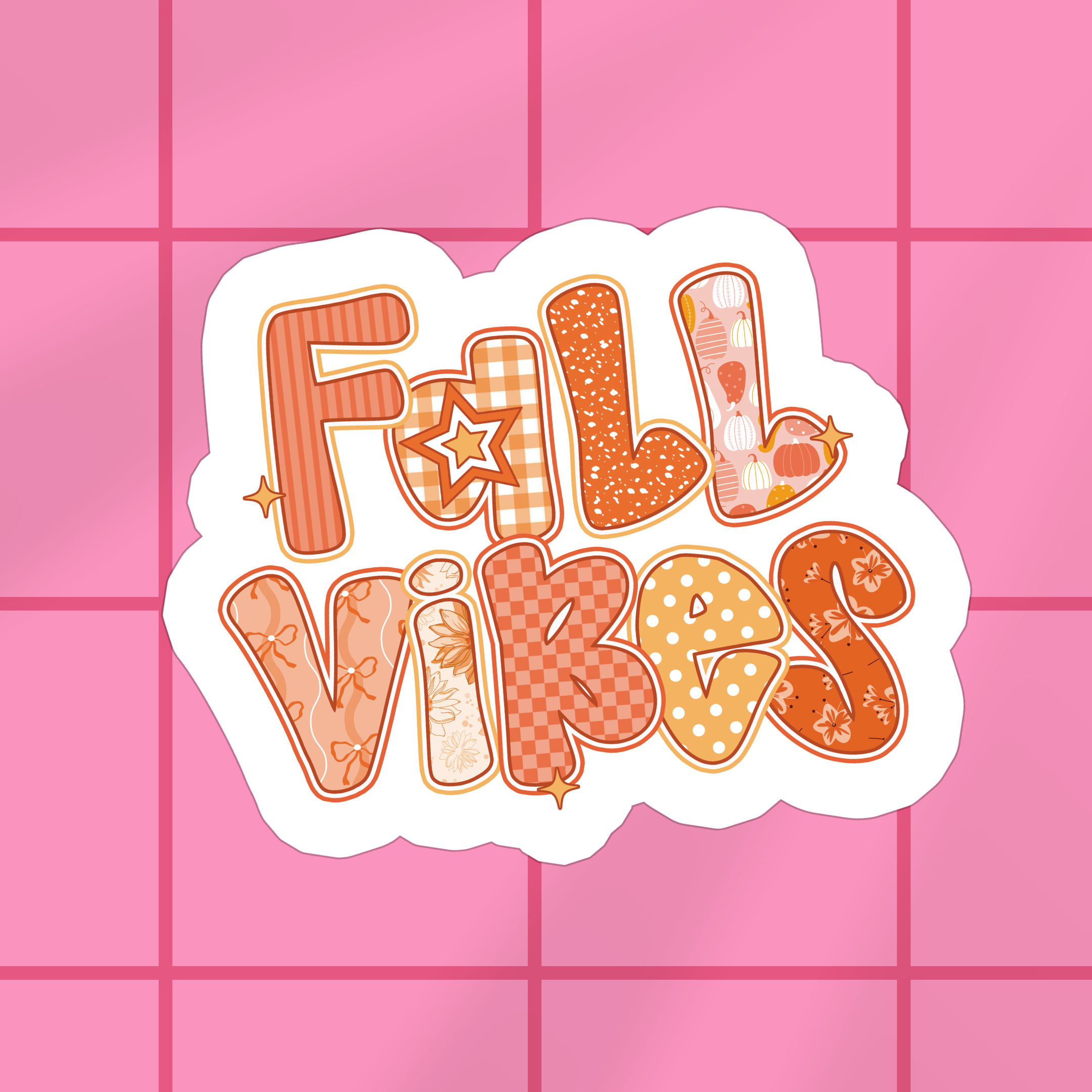 Fall Vibes Vinyl Sticker