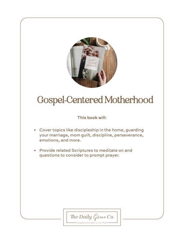 Gospel-Centered Motherhood book, inspirational guide for Christian moms, hardcover, family-focused spirituality