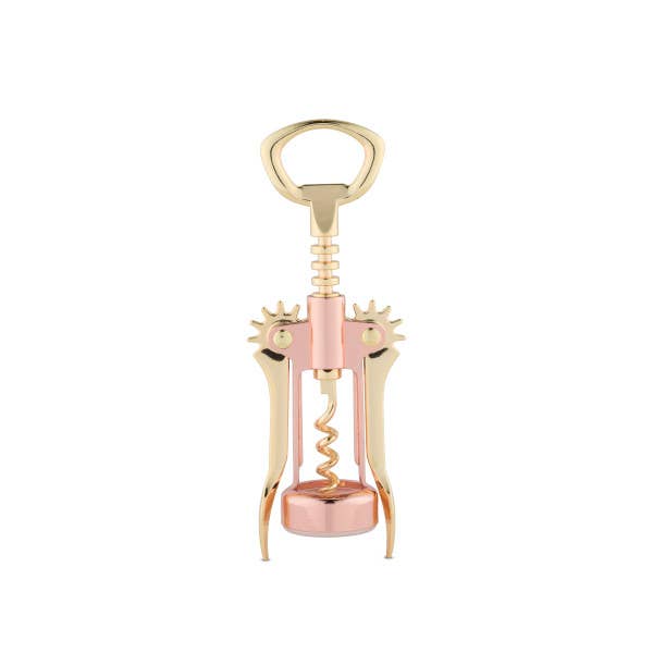 Copper & Gold-Plated Stainless Steel Winged Corkscrew