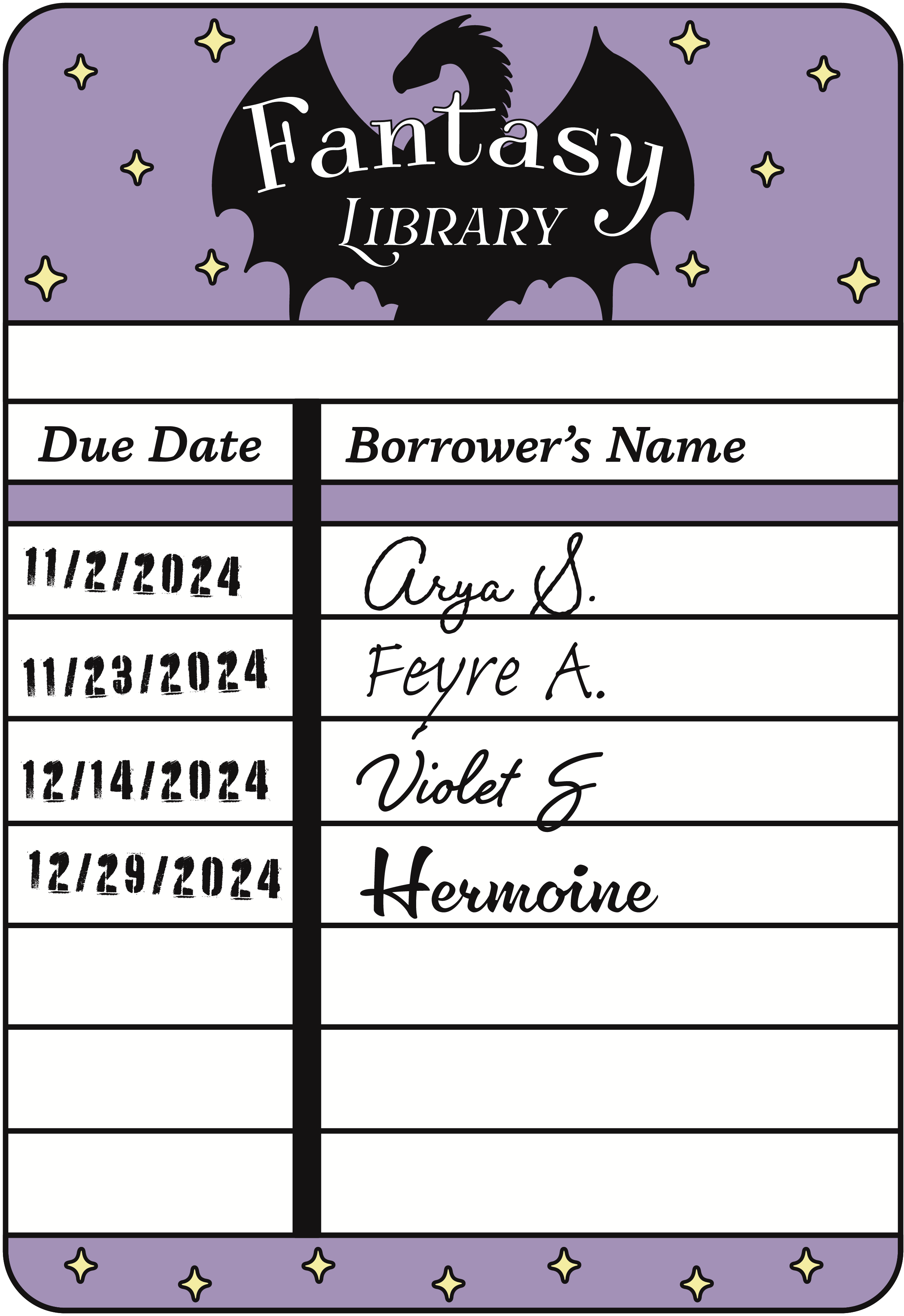 Library Card Sticker Collection