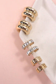 Gold and Stone Trio Hoops