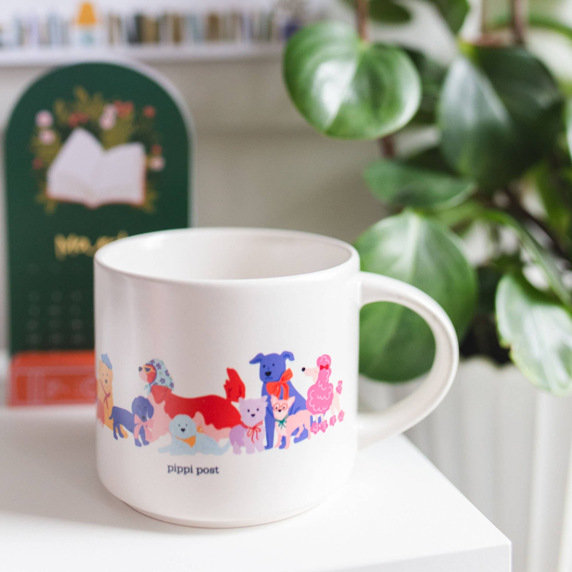 Large ceramic mug featuring Dapper Dogs design, 15oz capacity, dishwasher safe, perfect for coffee lovers