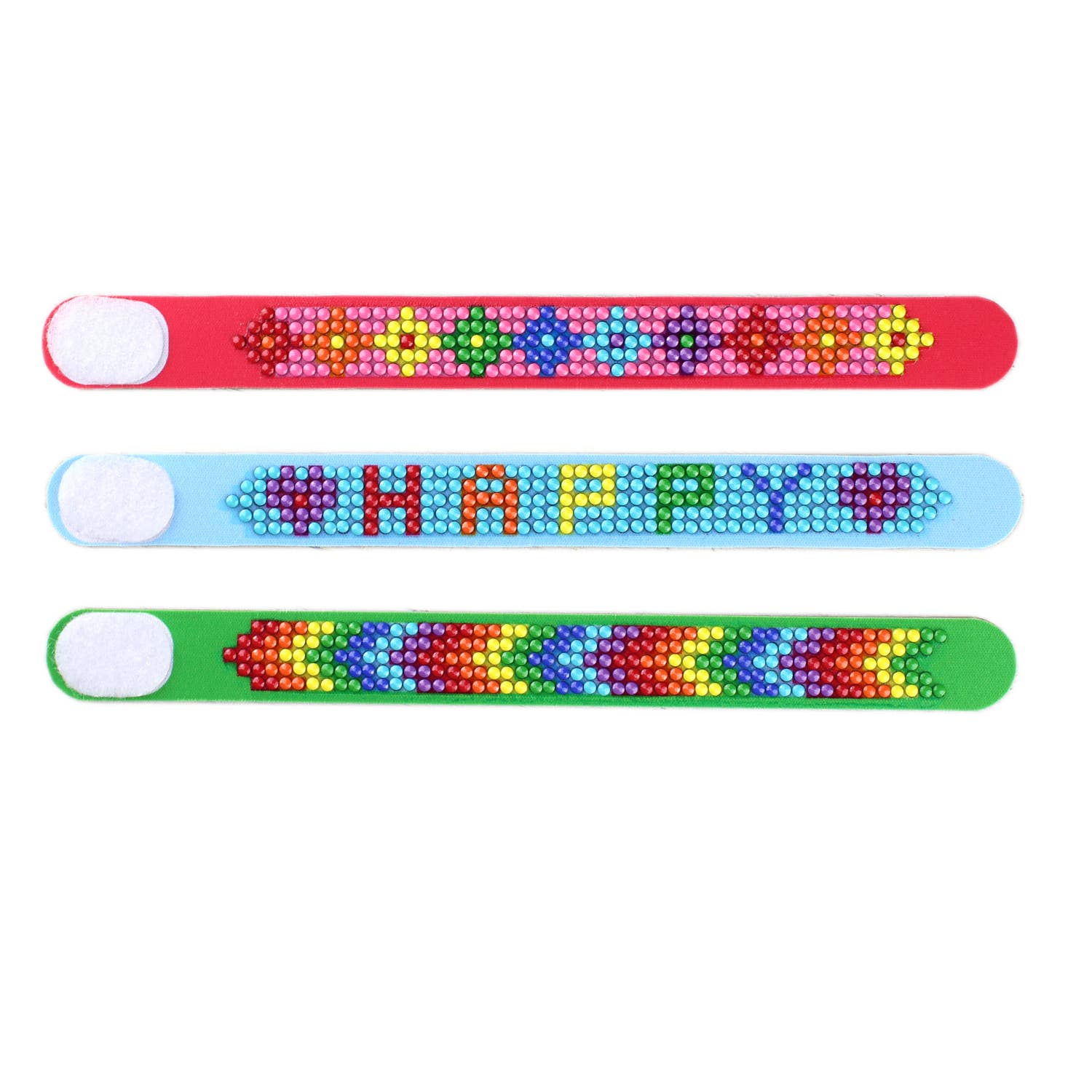Rainbow Happiness Diamond Painting Bracelet Kit: 01 Multi, colorful DIY craft set for jewelry making, includes beads & tools