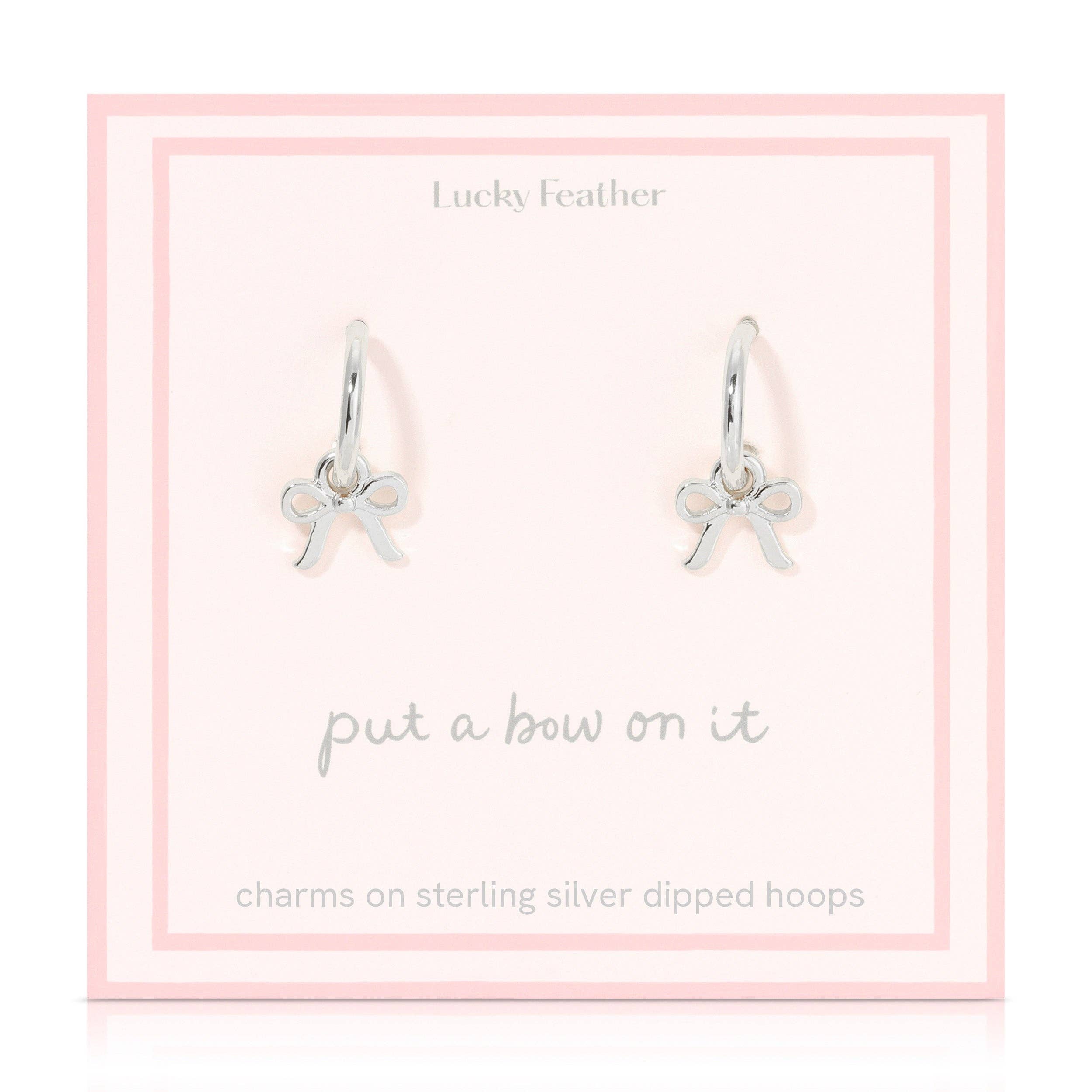 Beautiful Bows - Bow Charm Hoops - Silver