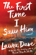 "The First Time I Saw Him" romantic novel, paperback edition, with a captivating red cover and elegant font design